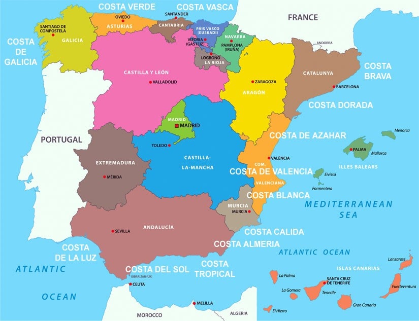 Costas in Spanje - huis kopen spanje